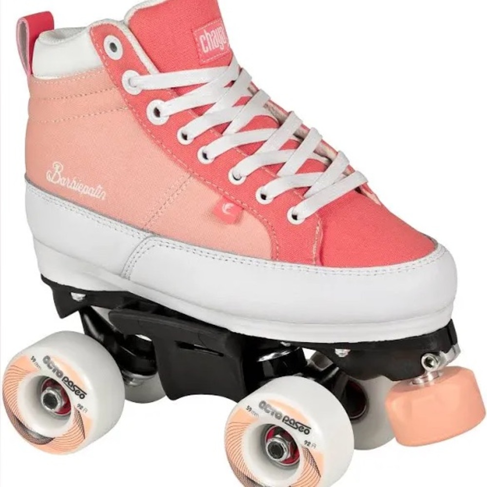 Barbie Pink and White High-Top Roller Skates